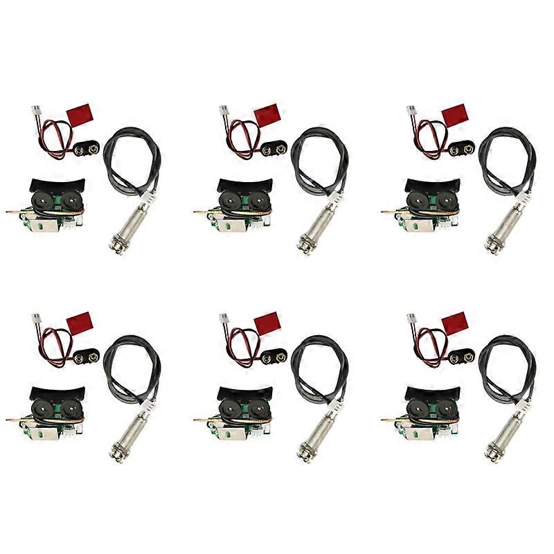 6X Under Saddle Piezo Pickup Onboard Preamp System för akustisk gitarr