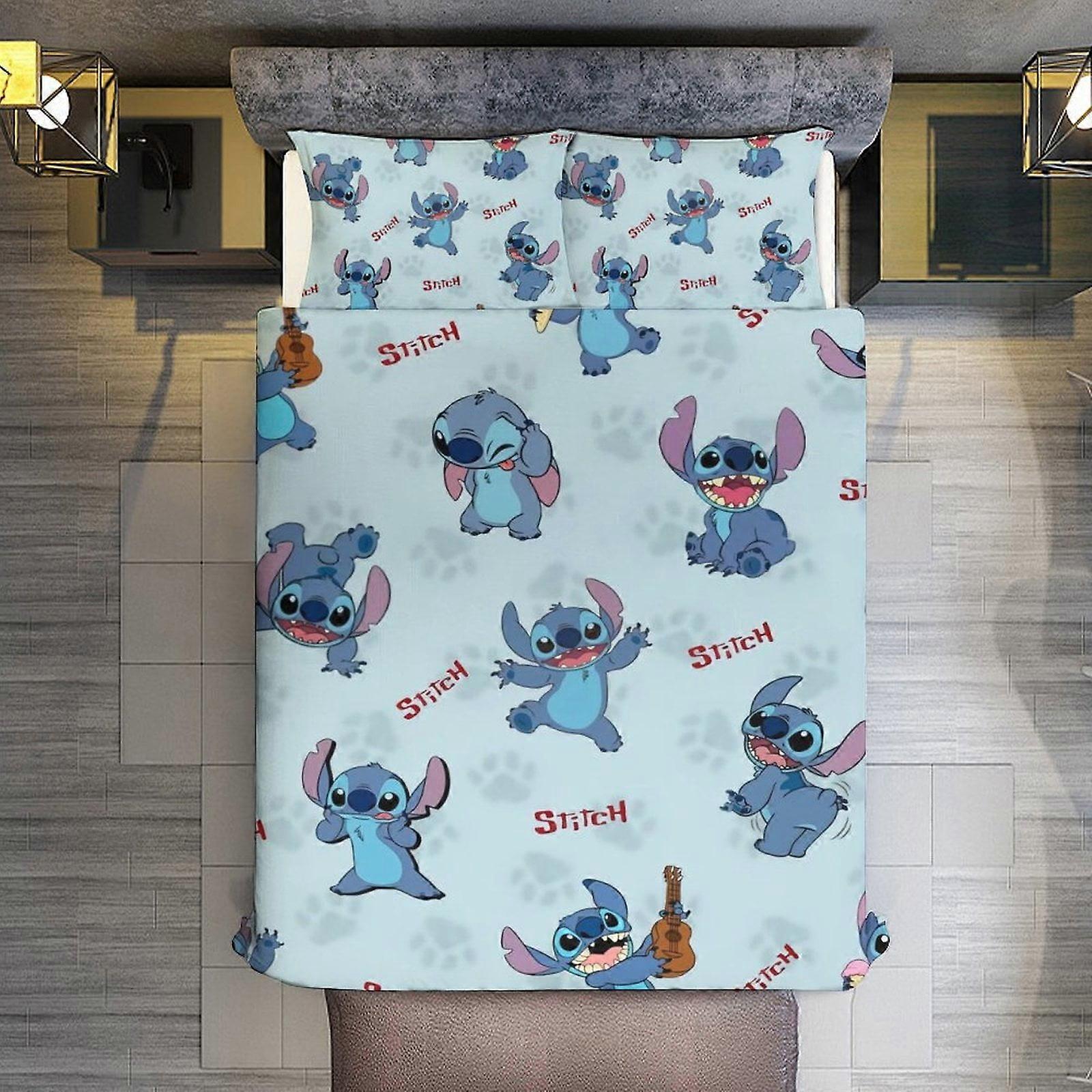 Bedding set WY90 Stitch 3 Pieces Duvet Cover Set Full Size Super Soft Fade Resistant Microfiber 1 Cover with Zipper and 2 Pillowcases ZA90