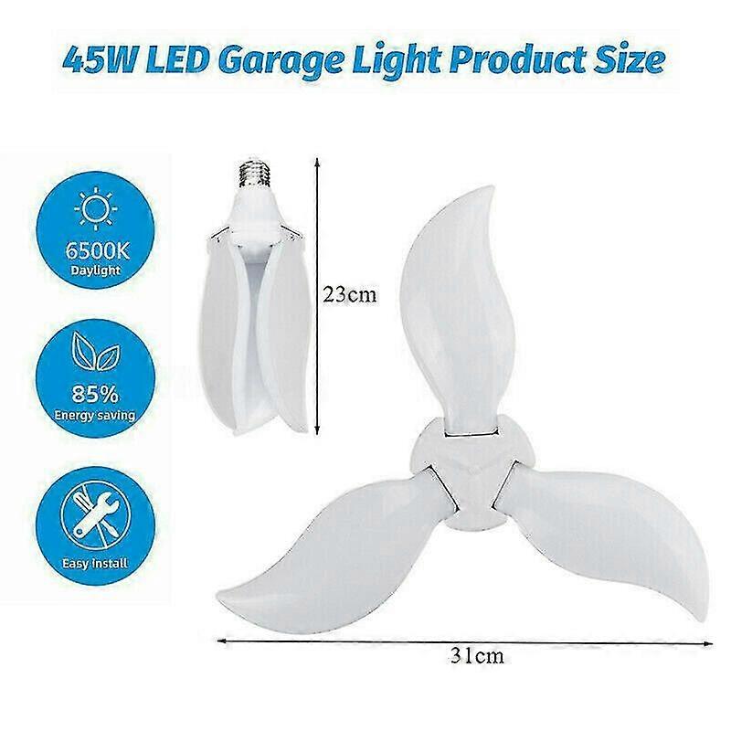 15000lm 75W E27 Bright LED Garage Light Deformable Ceiling Fixture Workshop Lamp