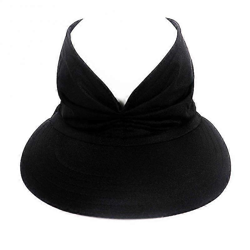 Women Sun Visor Sun Hat Wide Brim Sunhat Summer Outdoor Casual Sunscreen Caps Anti-ultraviolet Elastic Hollow Top Hat Beach Hat