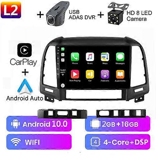 Android 10 DSP Car Radio Multimidia Video Player Navigation GPS For Hyundai Santa Fe 2 2006-2012 2din Head Unit Carplay
