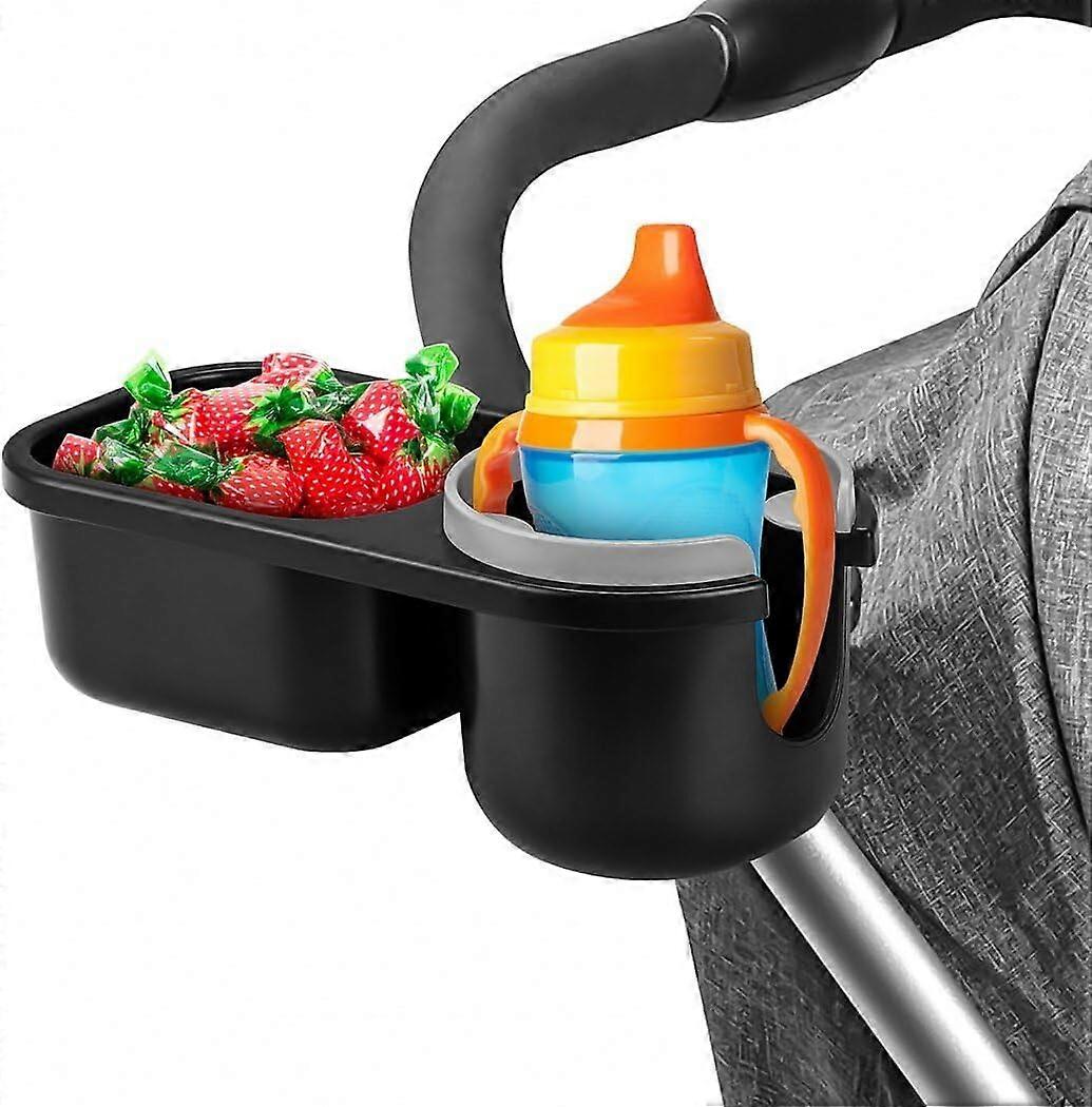 Stroller Snack Holder, Universal Stroller Accessories with Stroller Cup Holder and Stroller Tray to Hold Snack Cups