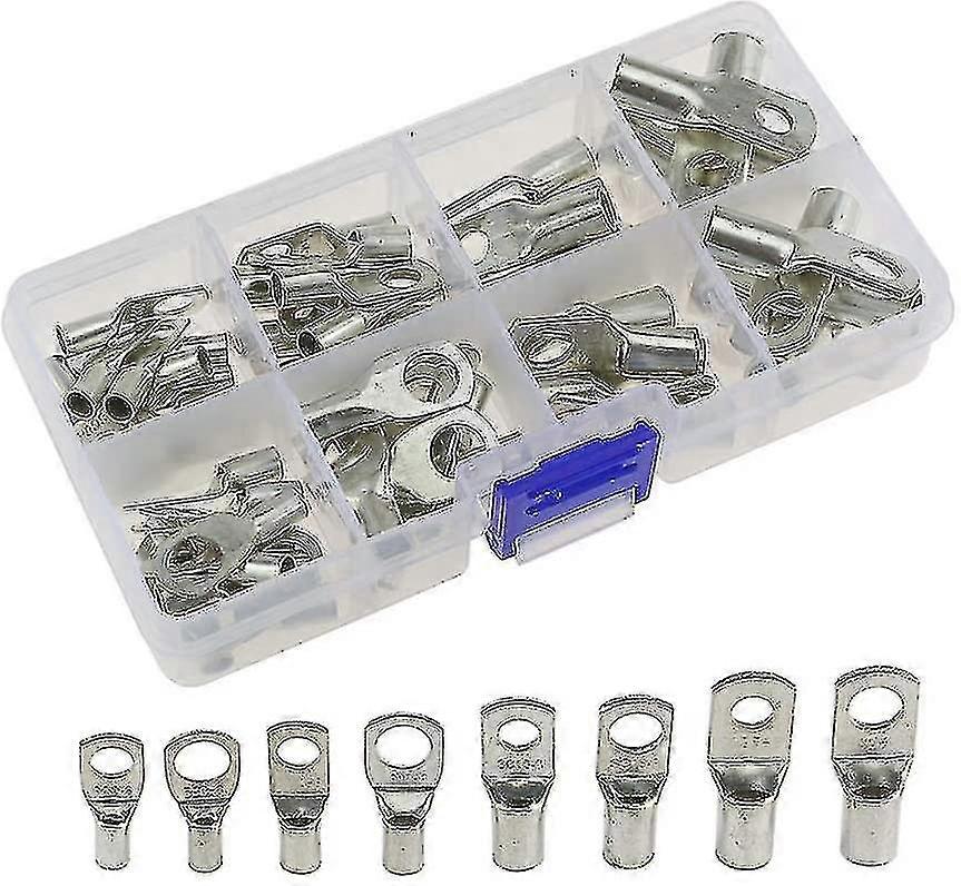 60pcs Tinned Bolt Hole Crimp Ring Terminals Sc Connector Mouth