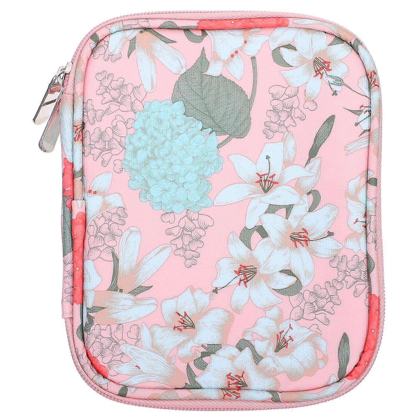 Crochet Hook Case Zipper Storage Bag with Web Pockets for Crochet Needles