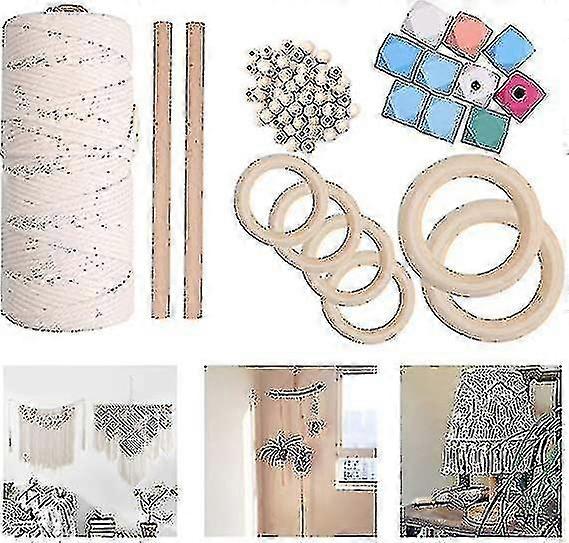 119 Pcs 100m Macrame Cord 3mm Natural For Beginners Adults Cotton Twine,thick White String Macrame Y