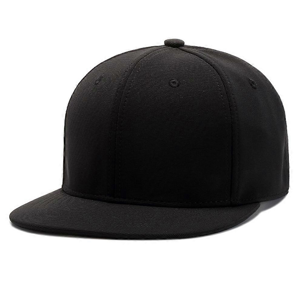 Black hat Summer breathable simple hat Solid flat brim hat Sun visor hat