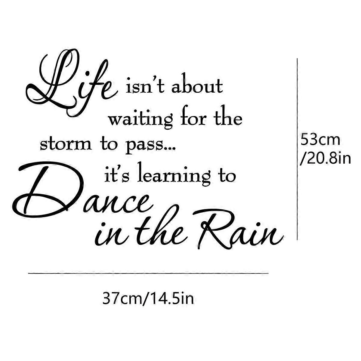 Life isn't about waiting for the storm to pass. It's about learning to dance in the rain