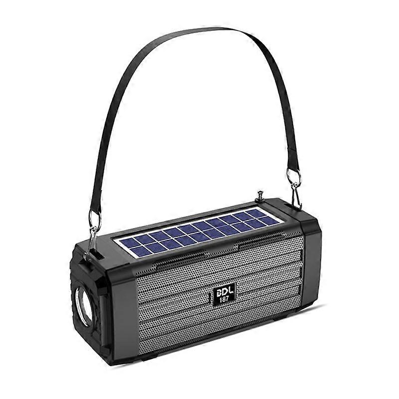 Solar Bluetooth Speaker, Portable Bluetooth 5.0 Stereo Speaker 6-Hour Playtime, Shockproof & Waterproof for Outdoors Sports
