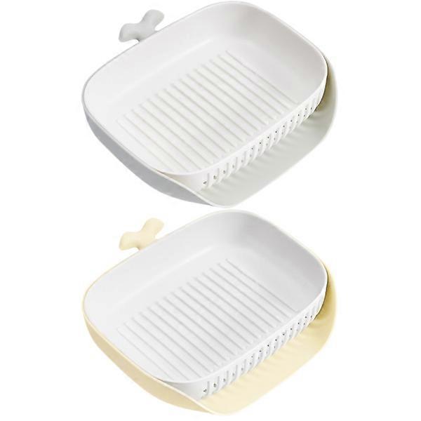 2pcs Bathroom Countertop Soap Holder Multi-functional Sponge Draining Holder Whale Shape Soap Plate