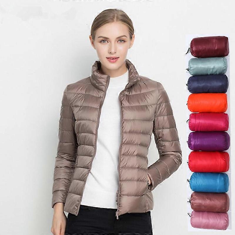Chaqueta de primavera para mujer Moda Corto ultra ligero Abrigos acolchados plegables 15 colores Mujer Plumón cálido coreano Slim Fit Parkas 5XL