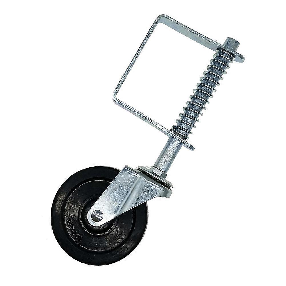 4inch Rubber Mute 60KG Load Capacity Spring Loaded Gate Door Wheel Caster Roller