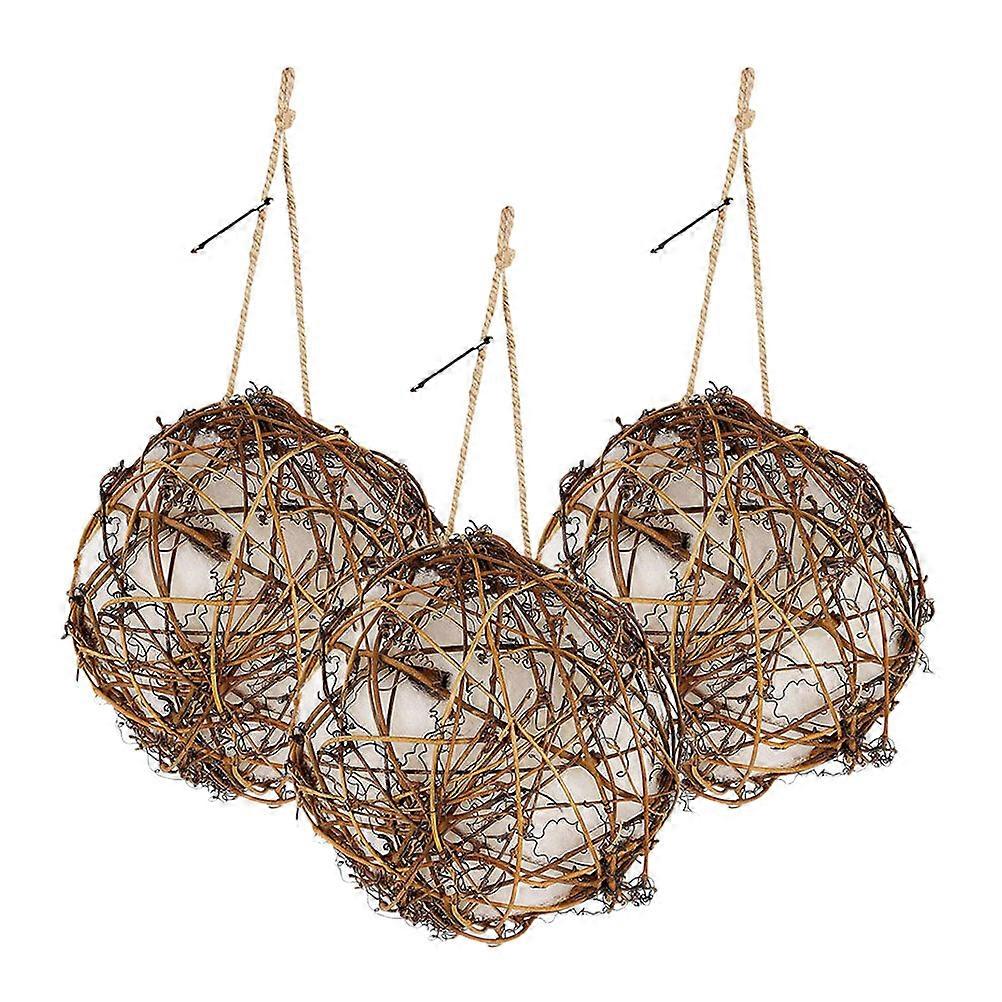 3stk Wild Bird Nesting Material Utendørs Hummingbird Nest Hanging Bird Feeder