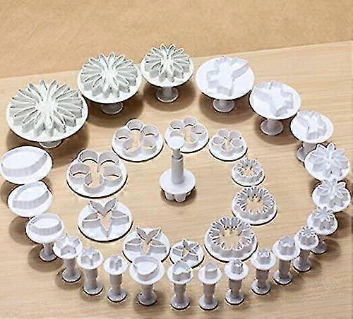 33 Pcs Fondant Cake Cookie Plunger Cutter Heart Shape Decorating Mold