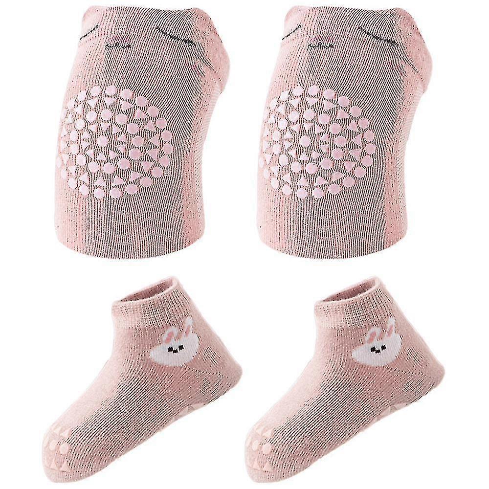 Crawling Anti-slip Knee Pads And Anti-slip Socks Toddler Knee Protector Q
