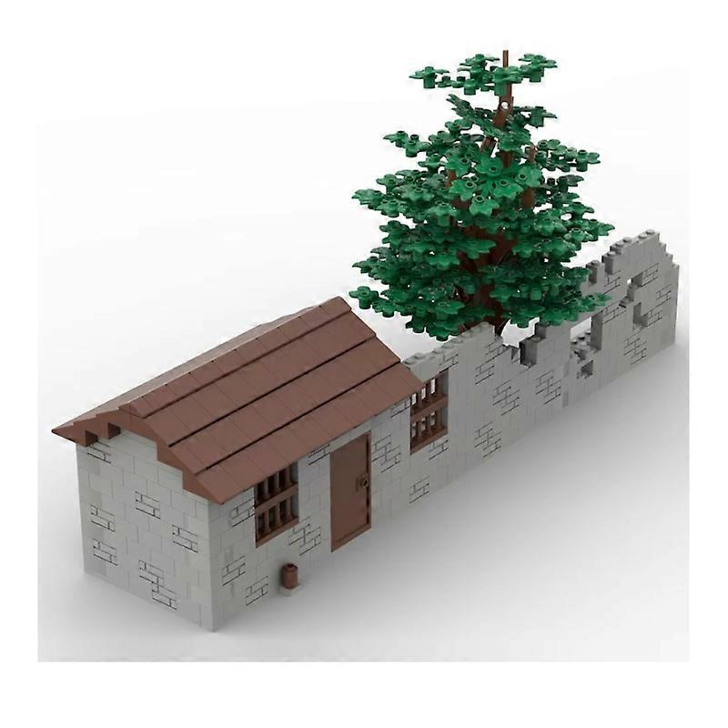 WW2 Military Series Simulates Battle Scenes of Ruins and Trees DIY Accessories Building Blocks Bricks Toys Gifts