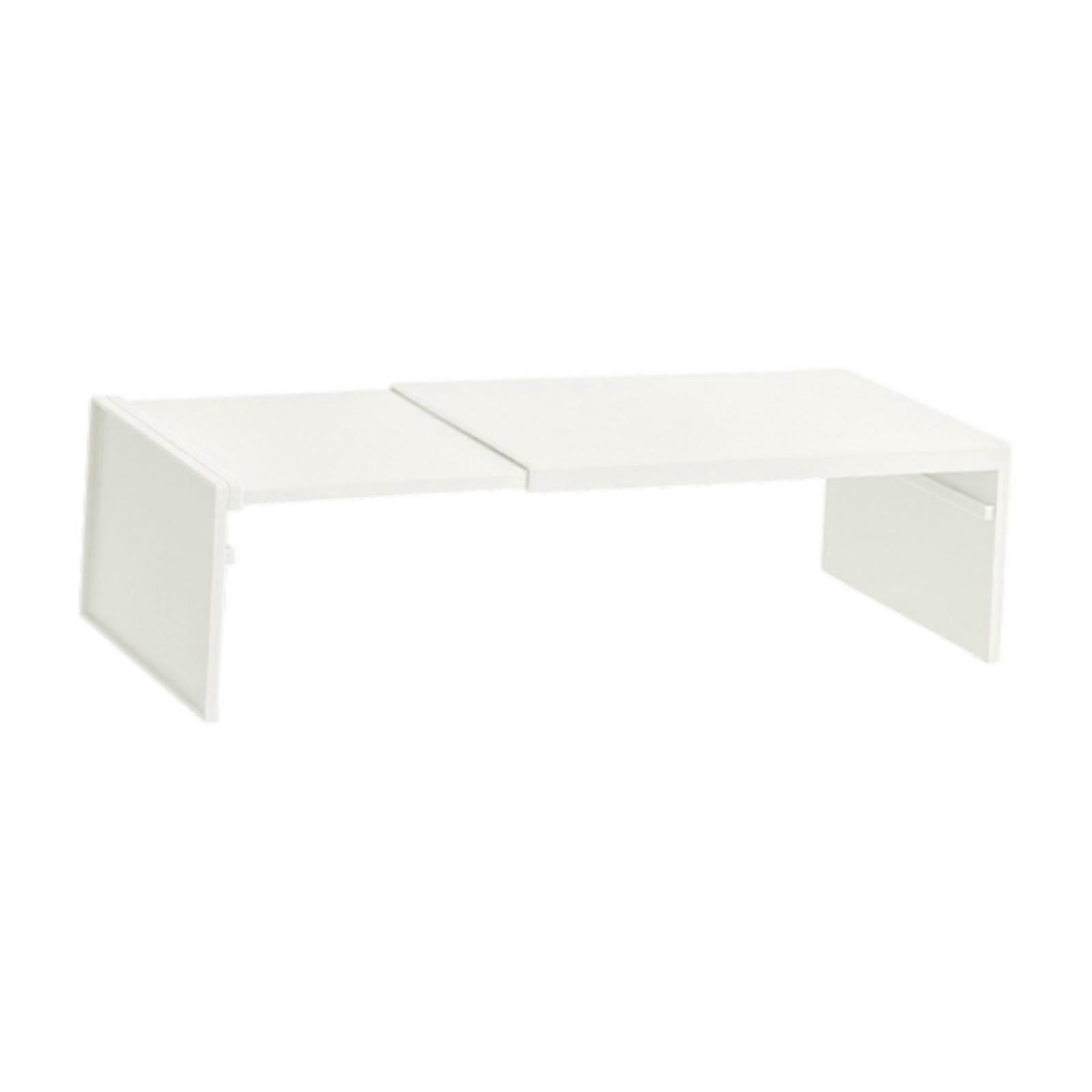 Retractable Houseware Cabinet Shelf Organizer for Countertop Cupboard Pantry white