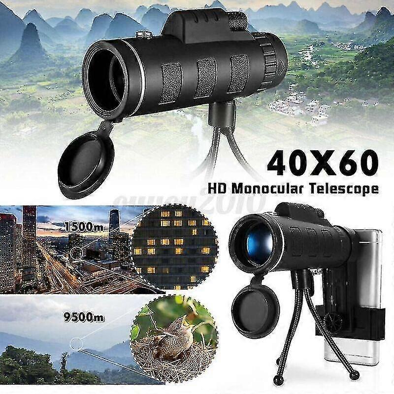 ポータブル40x60ズーム光学HDレンズ単眼望遠鏡スタースコープハイキングハンティング