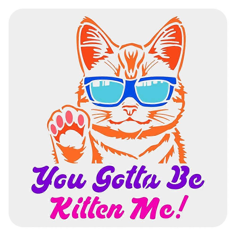 PET Hollow Out Drawing Painting Stencils for DIY Scrapbook Photo Album Cat Shape 30x30cm