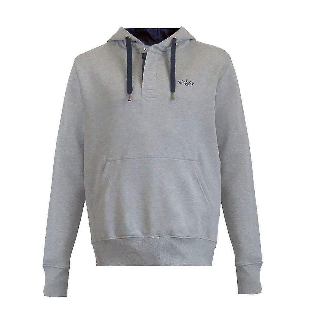 Ellis Rugby Grey Hoodie Placket Neck