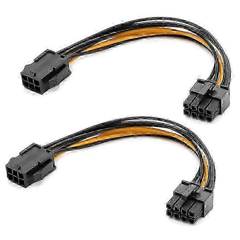 2 Pack Graphics Card 6 Pin to 8 Pin PCIe Adapter Power Cable (GPU Video Graphics Card Power Cable)