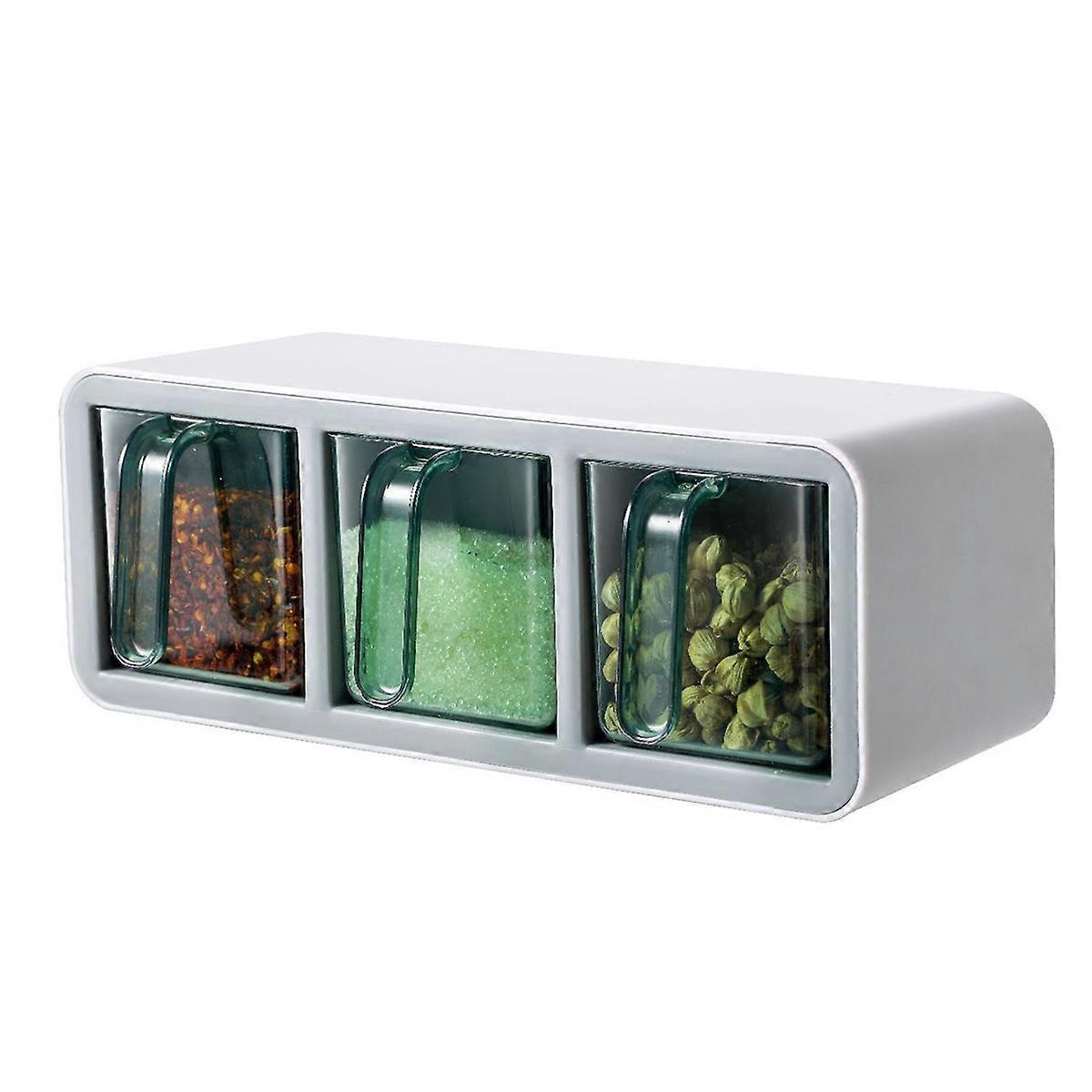 Caja de especias de pared, tres compartimentos