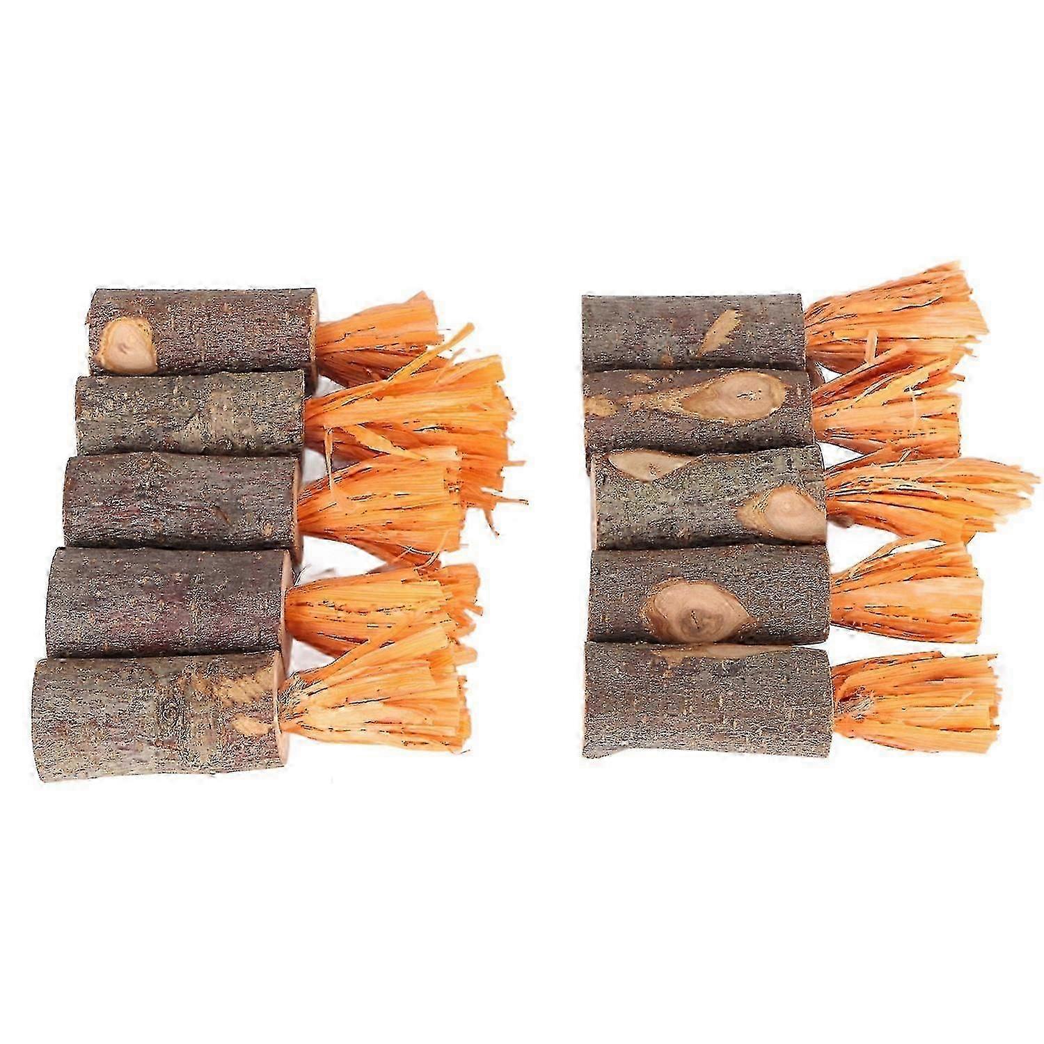 10Pcs Rabbit Chew Sticks Edible Safe Prevent Urinary Stones Decorative Guinea Pig Chew Toys for Hams