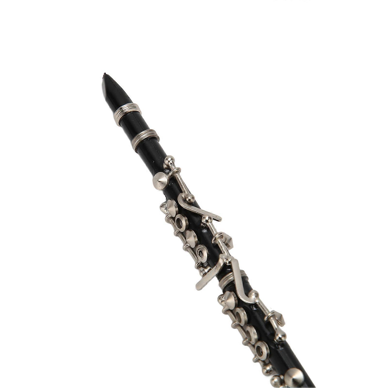 16cm Mini Black Clarinet Realistic Dollhouse Decorative Model Desktop Musical Instrument