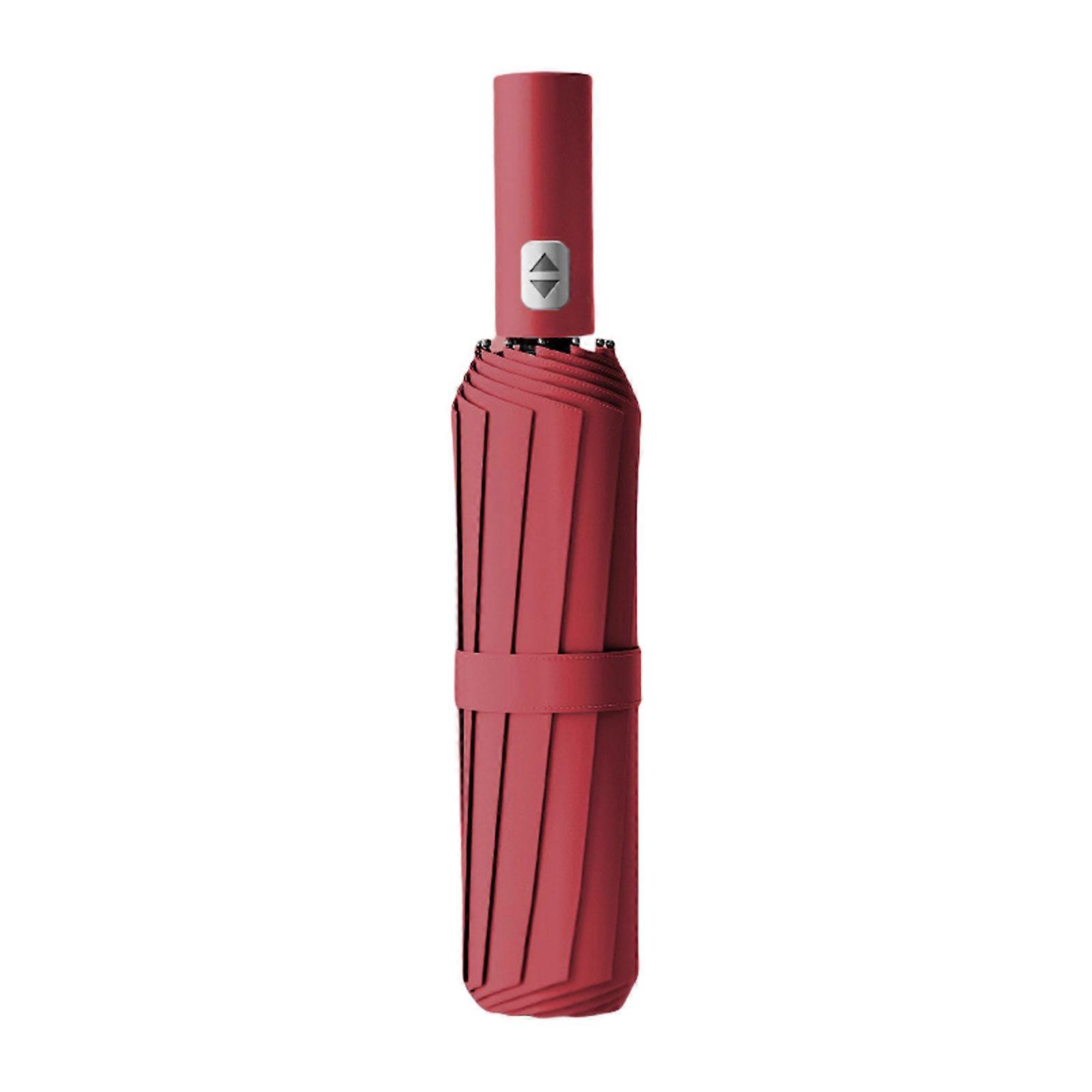 Automatic Open Close 24 Rib Automatic Umbrellas with Protective Coating for Everyday Use Burgundy