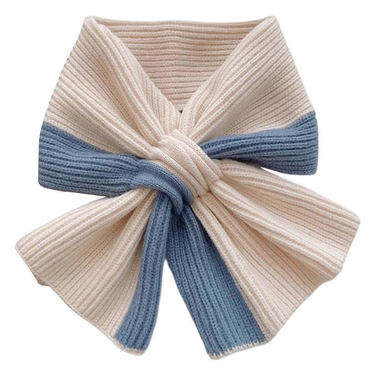 Two-tone Knitted Scarf, Warm Accessory