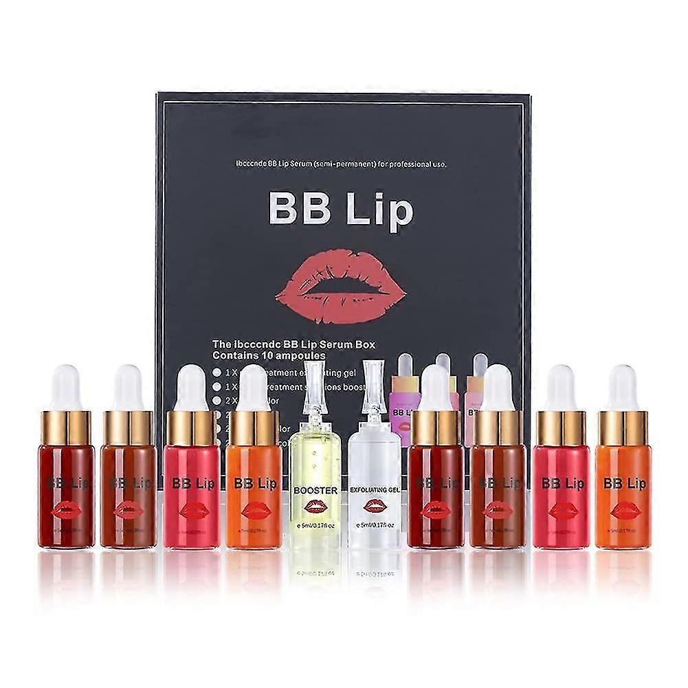 BB Lips Serum Kit, Ημιμόνιμη Θεραπεία Μακιγιάζ Χειλιών, 4 Color Lip Gloss Lip Tint για Lip Pigment Professional Makup Kit