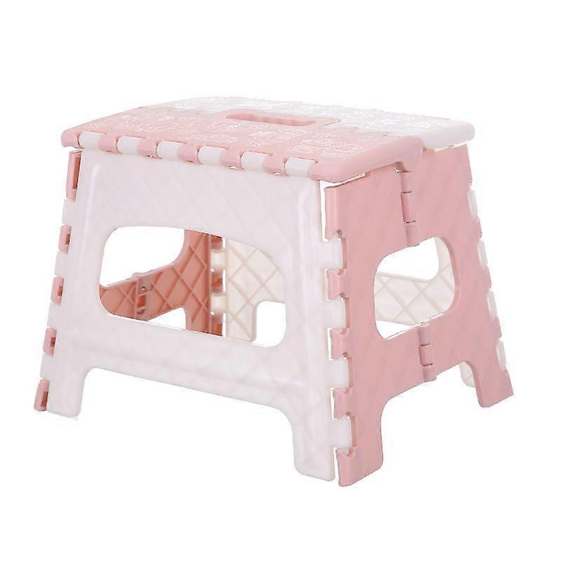 Portable Pink Folding Stool with Handle, Perfect for Camping and Outdoor Use