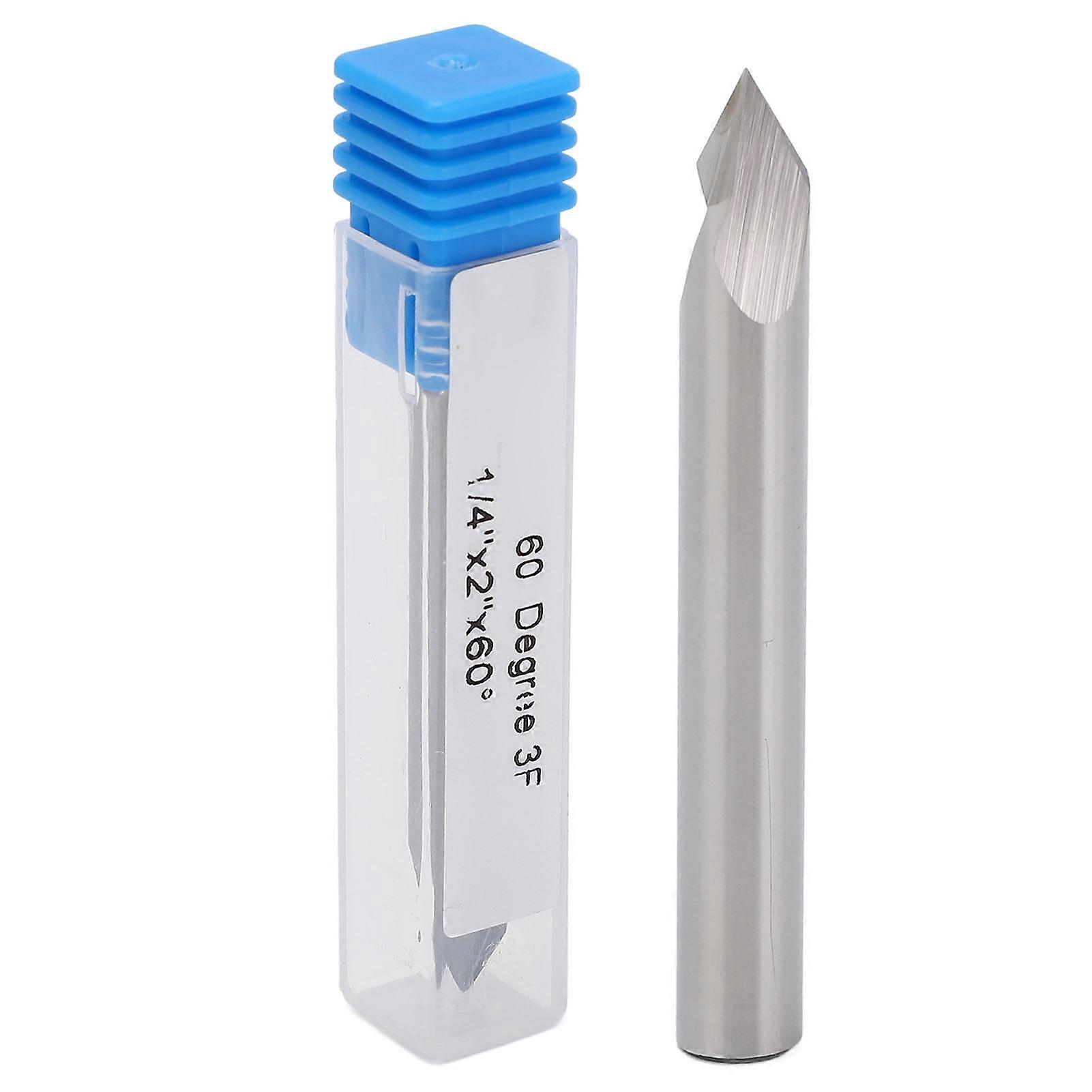 V Groove Router Bit 1/4 Shank 60 Degree Carbide CNC Chamfer End Mill Tungsten Steel for Engraving Woodworking Tool