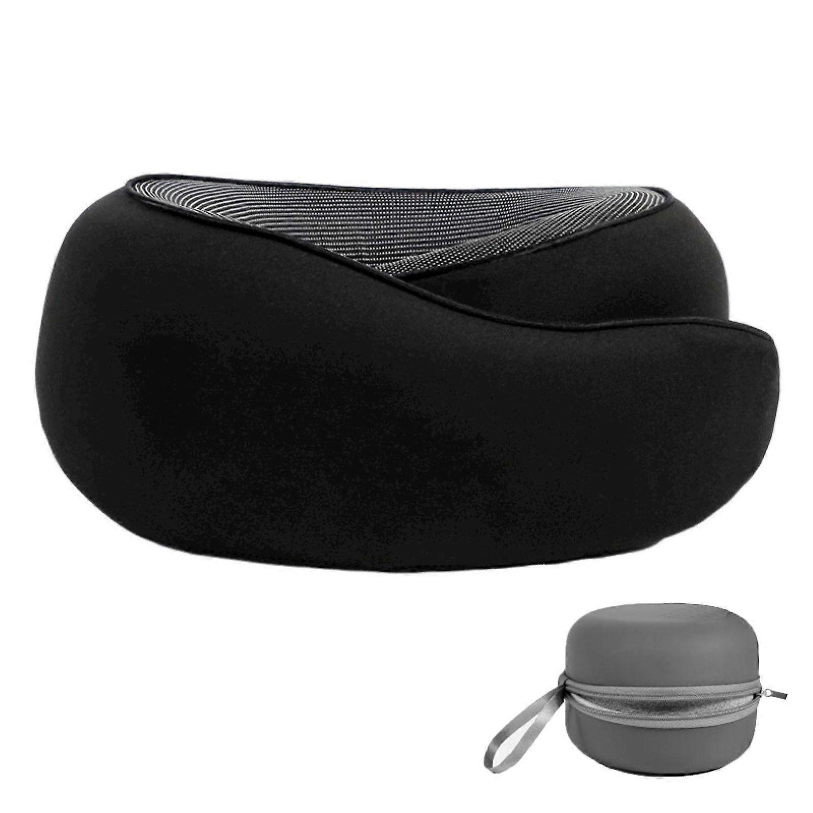 U-shaped Pillow Memory Foam Thick Elastic Slow Bounce Travel Neck Pillow Foldable Pain Relief Chin Wrap Support Long Flight Neck Support Office Nap Pi