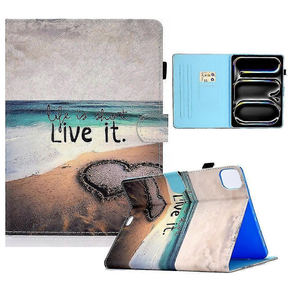 For Ipad Pro 11 (2024) Case Pu Leather+tpu Tablet Protective Cover Pattern Printing Full Protection