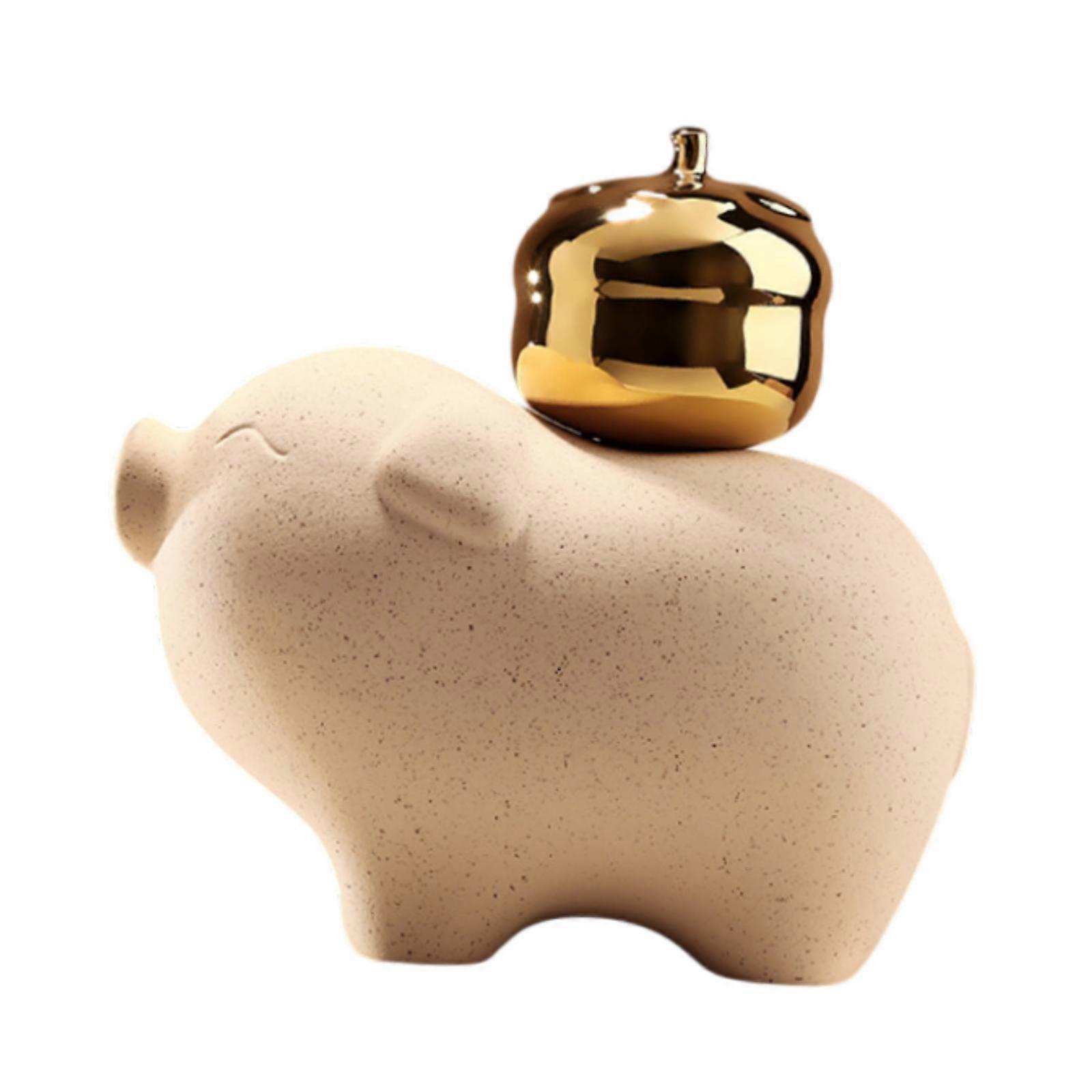 Pig Statue Collecting Chinese Fengshui Figurine for Balcony Fireplace Desk