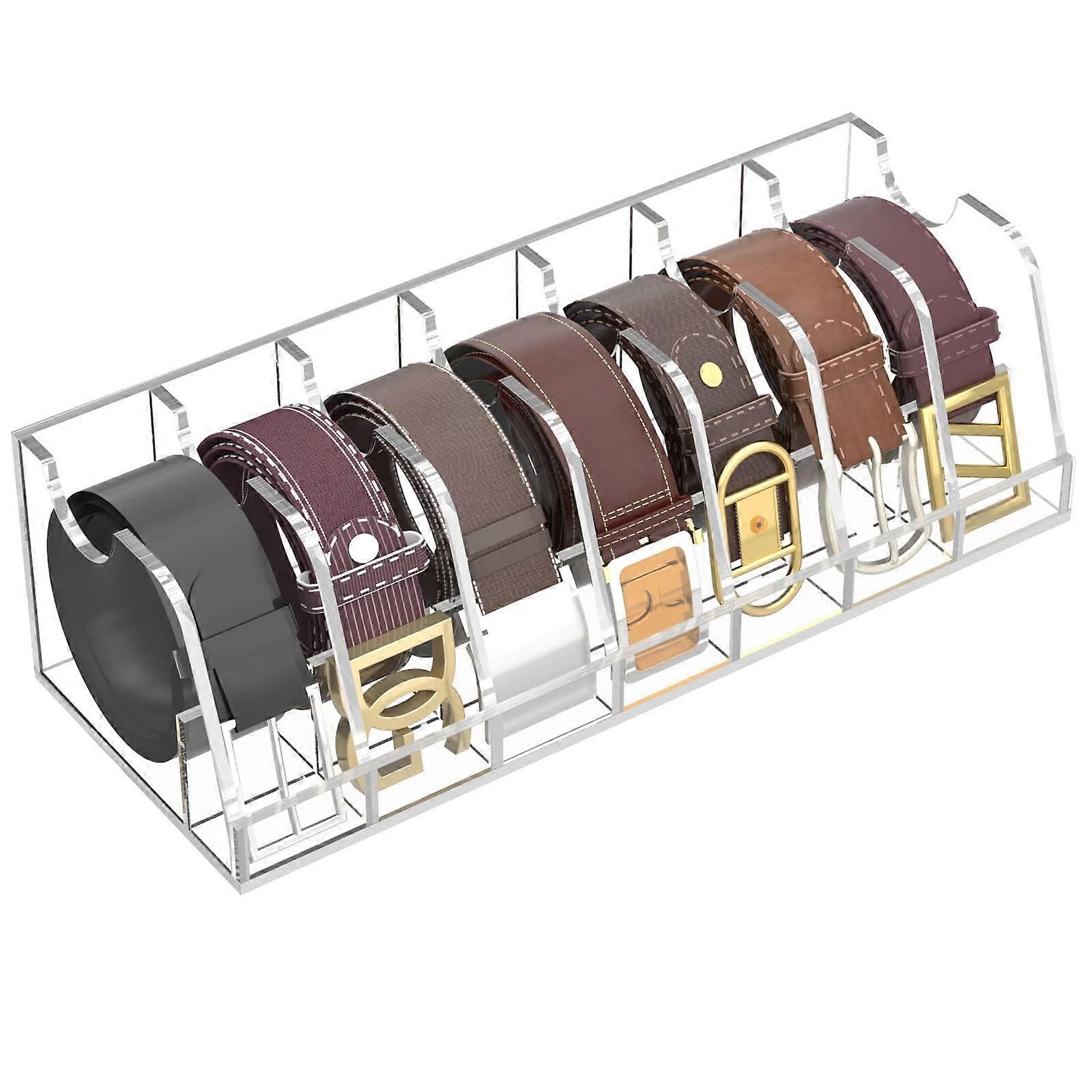 Acrylic Belt Organizer for Closet Drawer Storage - Adjustable Size, Clear Material, Ideal for Belt and Accessory Organization