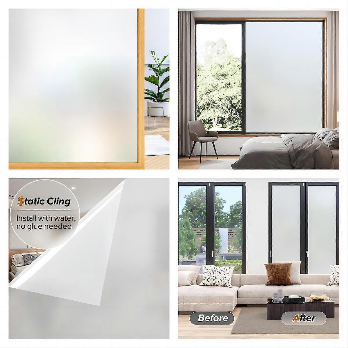 Window Privacy Film PVC Static Cling Removable Decorative Film With Heat Insulation And UV Protection Function
