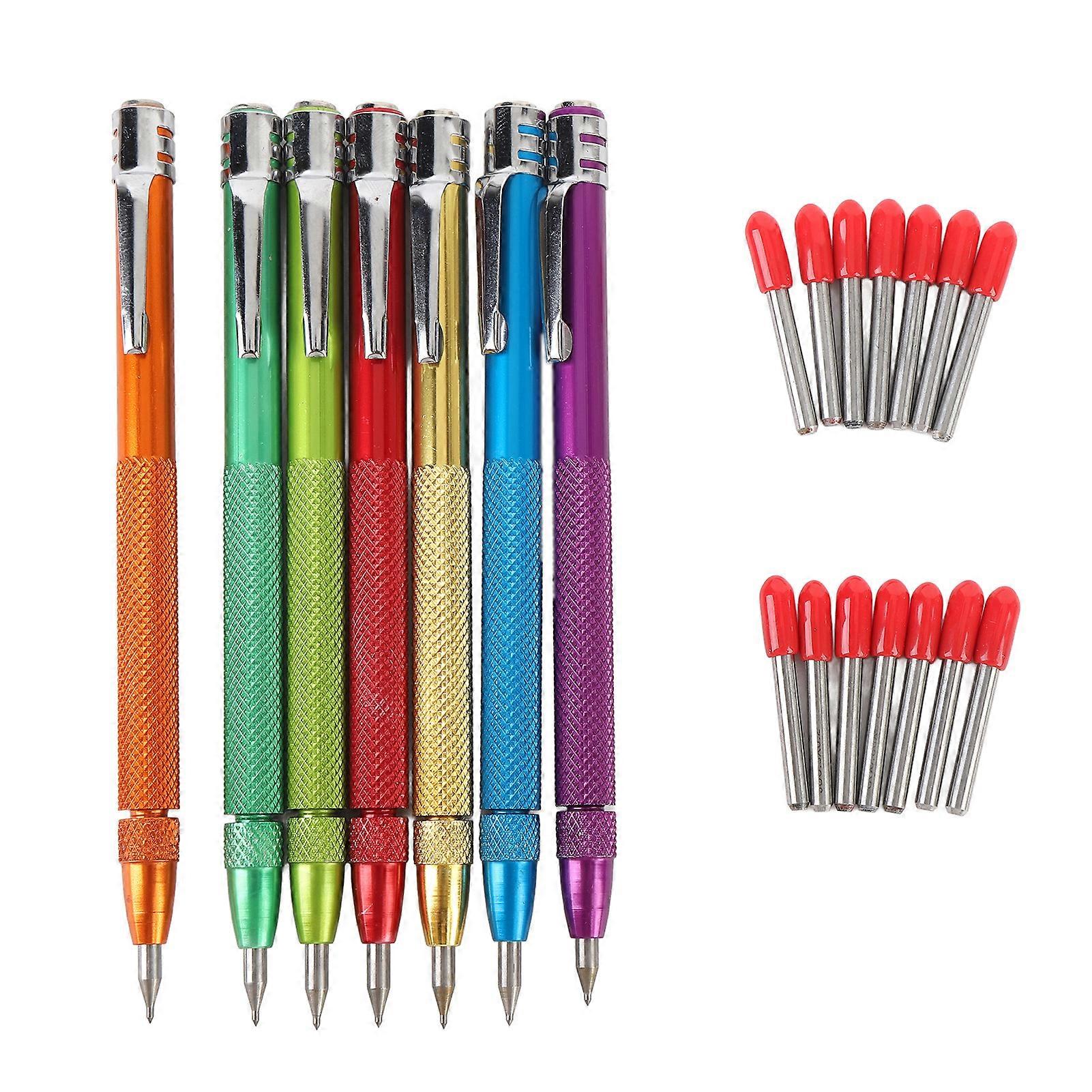 7PCS Tungsten Carbide Scriber, Etching Engraving Pen with Magnet, Colorful Tungsten Steel Marking Pen Magnetic Carbide Tip Metal Scriber Tool for