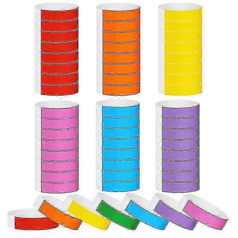 600 카운트 종이 팔찌 네온 팔찌 방수 핸드 밴드 이벤트 콘서트 네온 컬러 접착 팔찌 파티 Jyf