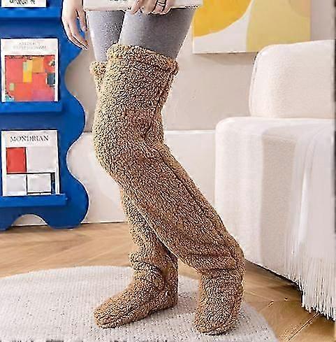 ExquisitePaws Sock Slippers, Winter Warm Home Stockings,Over Knee High Fuzzy Socks Plush,Soft Fluffy Thick Plush Leg Warmer