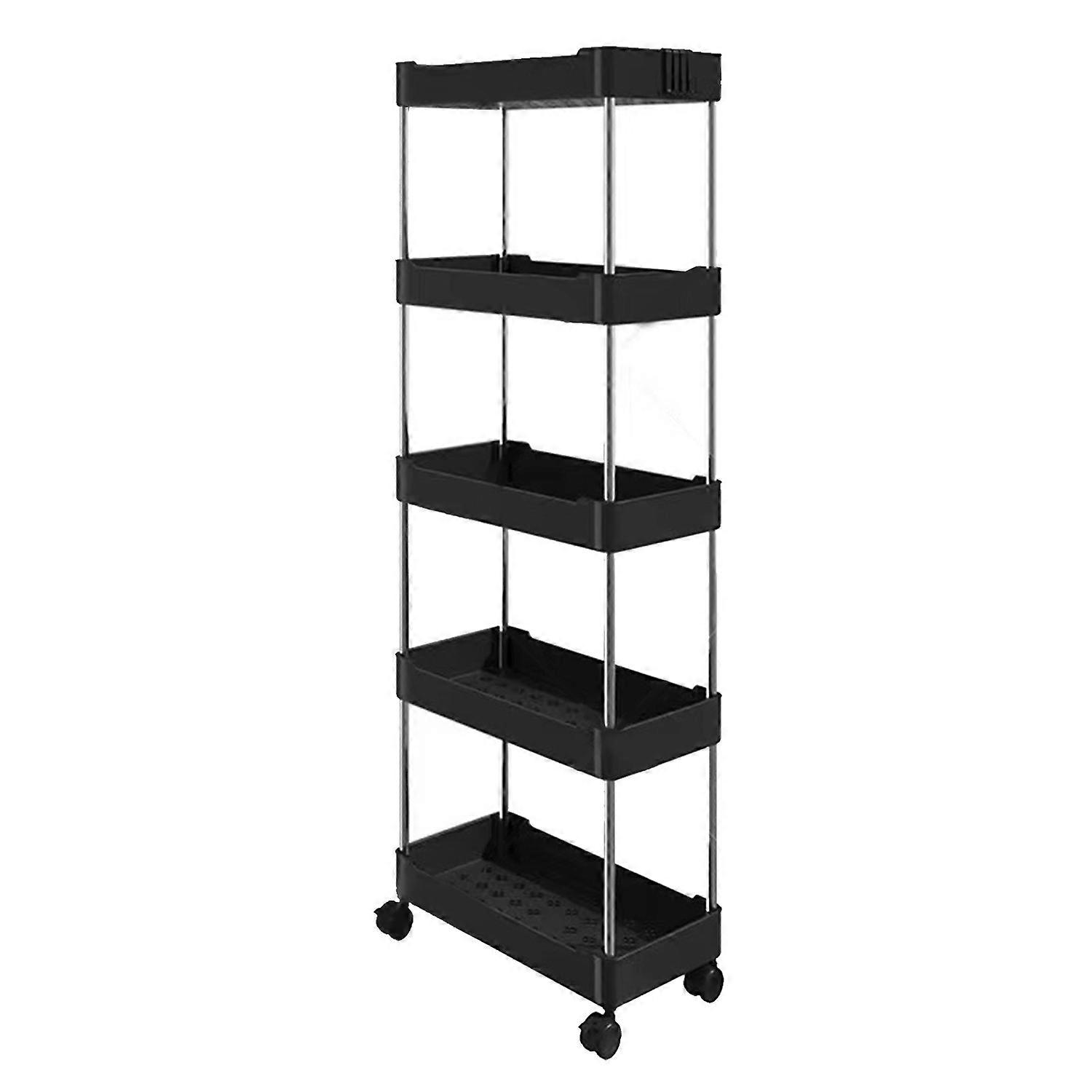 Slim Storage Cart Bathroom Organizer Mobile Shelving Unit Rolling Utility Cart with Wheels for Kitch