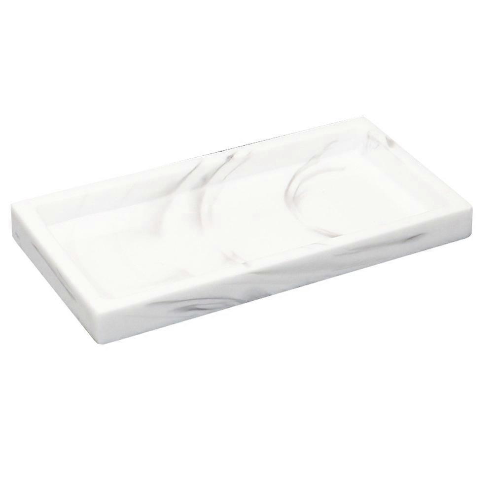 Marble Pattern Vanity Organizer, Marble Bathroom Vanity Tray for Cosmetics Storage (Rectangle)