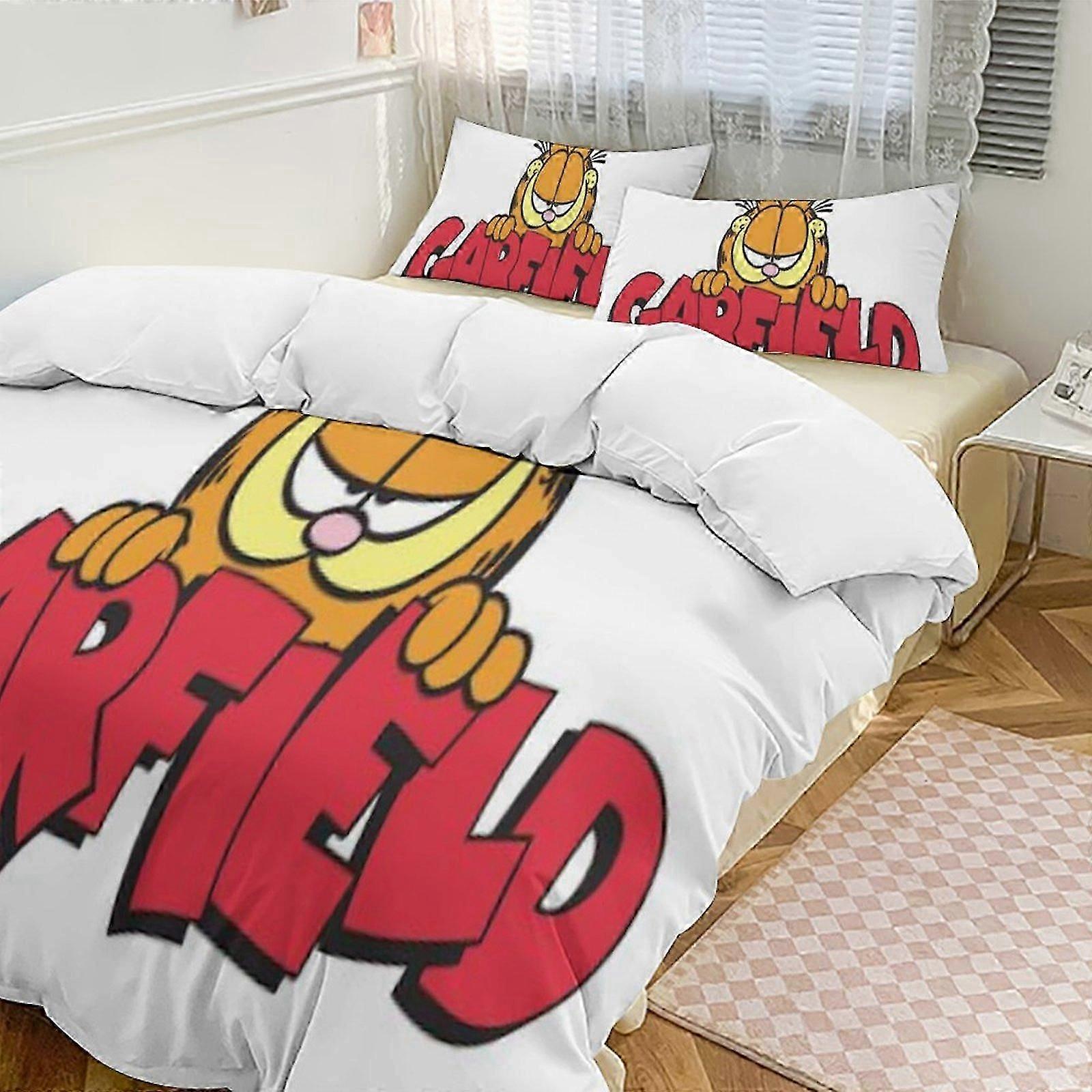 a2770 Lençóis O Conjunto de Cama Garfield Conjunto de Capa de Edredão Tema dos Desenhos Animados Lençóis de Quarto Infantil iip2770