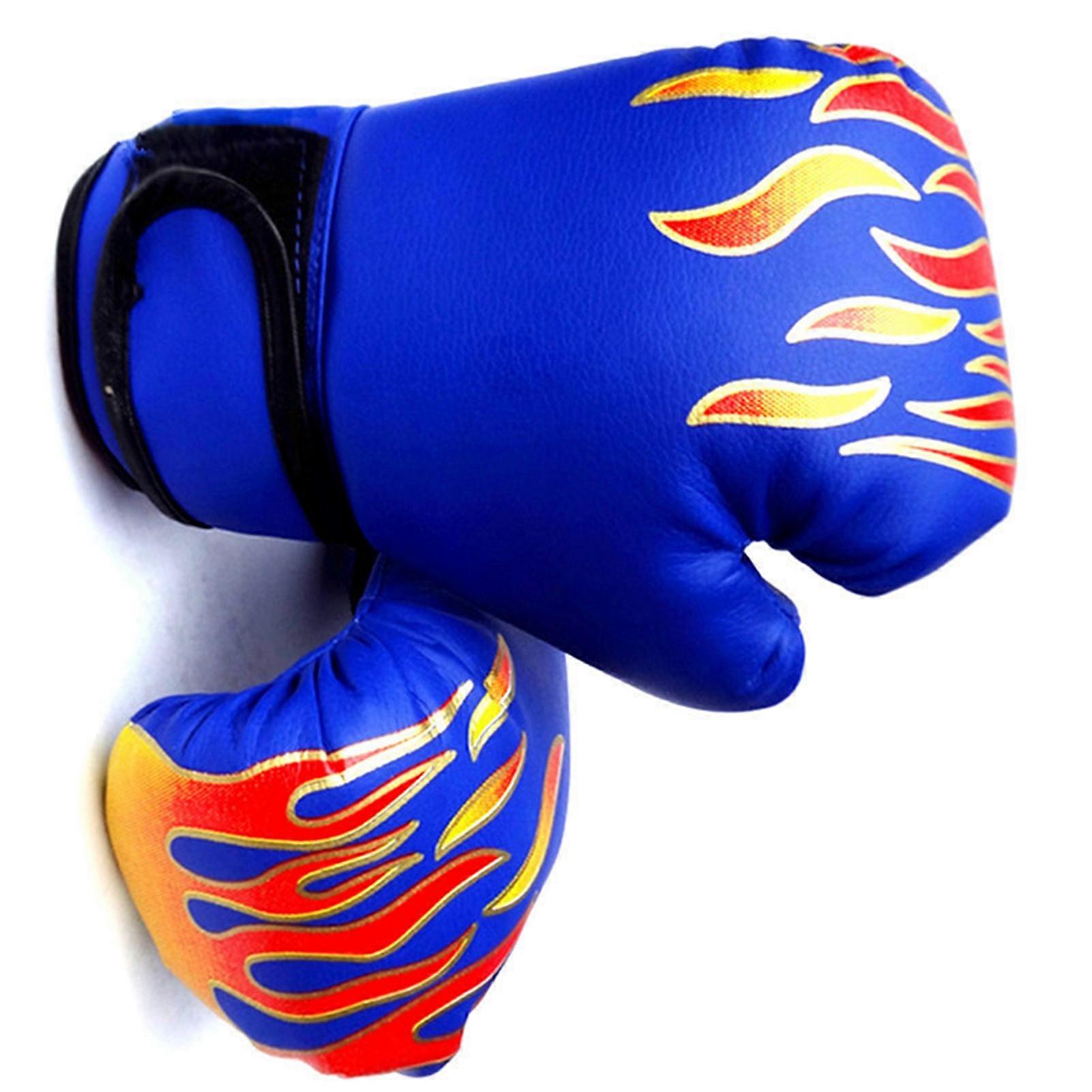 Kids Boxing Gloves for Professional Fighting Youth Boxing Training Gloves Thickened PU Professional Boxing Gloves Blue