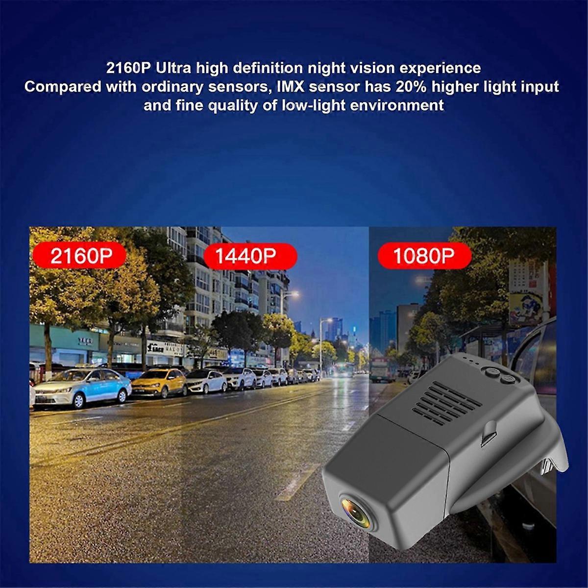 For S90 V90 XC60 2017-2020 2160P DVR Dashcam Recorder Camera 4K UHD Recorder Cameras Auto Hidden Wi