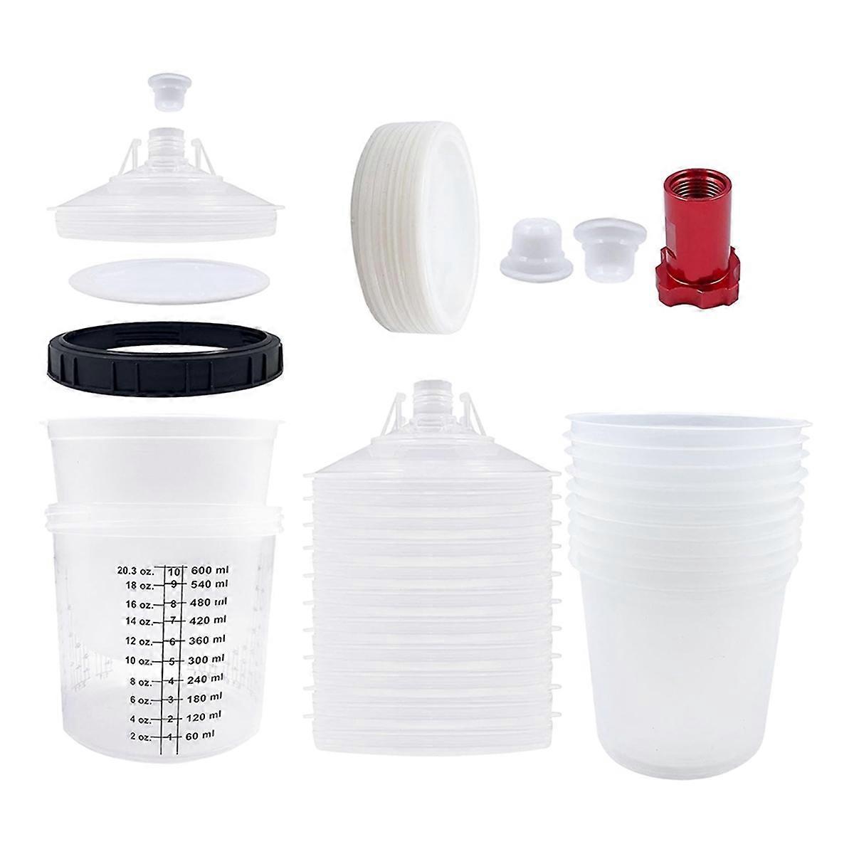 Paint Sprayer Mixing Cup Liner and Cap System for HVLP , Automotive Paint SprayGun 20 Oz (600 Ml) Ki