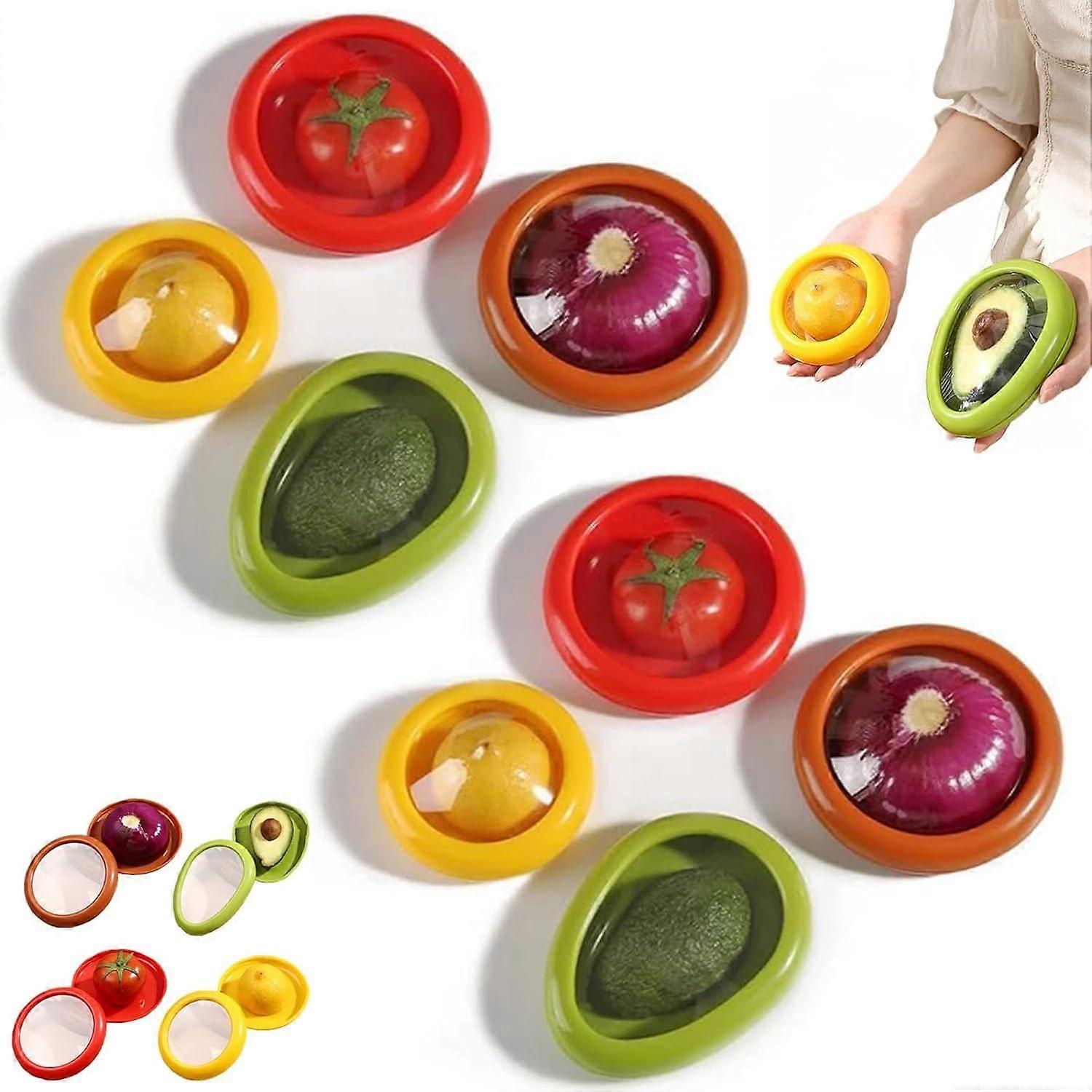 Silicone Fruit Organizer Storage Box - Reusable Fruit and Vegetable Crisper for Refrigerator, Antioxidant Containers for Lemon, Onion, Apple, Avocado