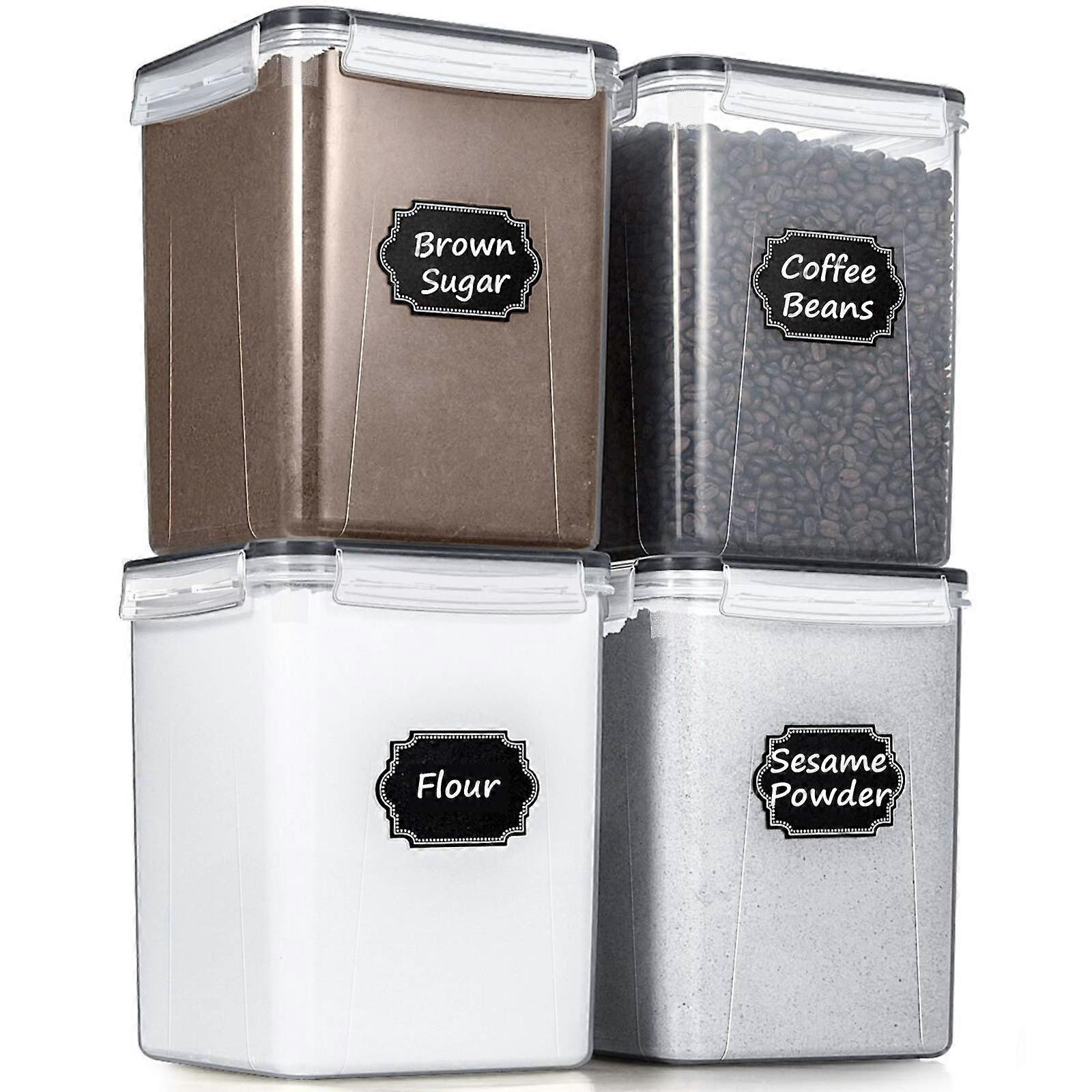 Large Food Storage Containers 5.2L 175oz BPA-Free Plastic Airtight Food Storage 4-Pack with Lid