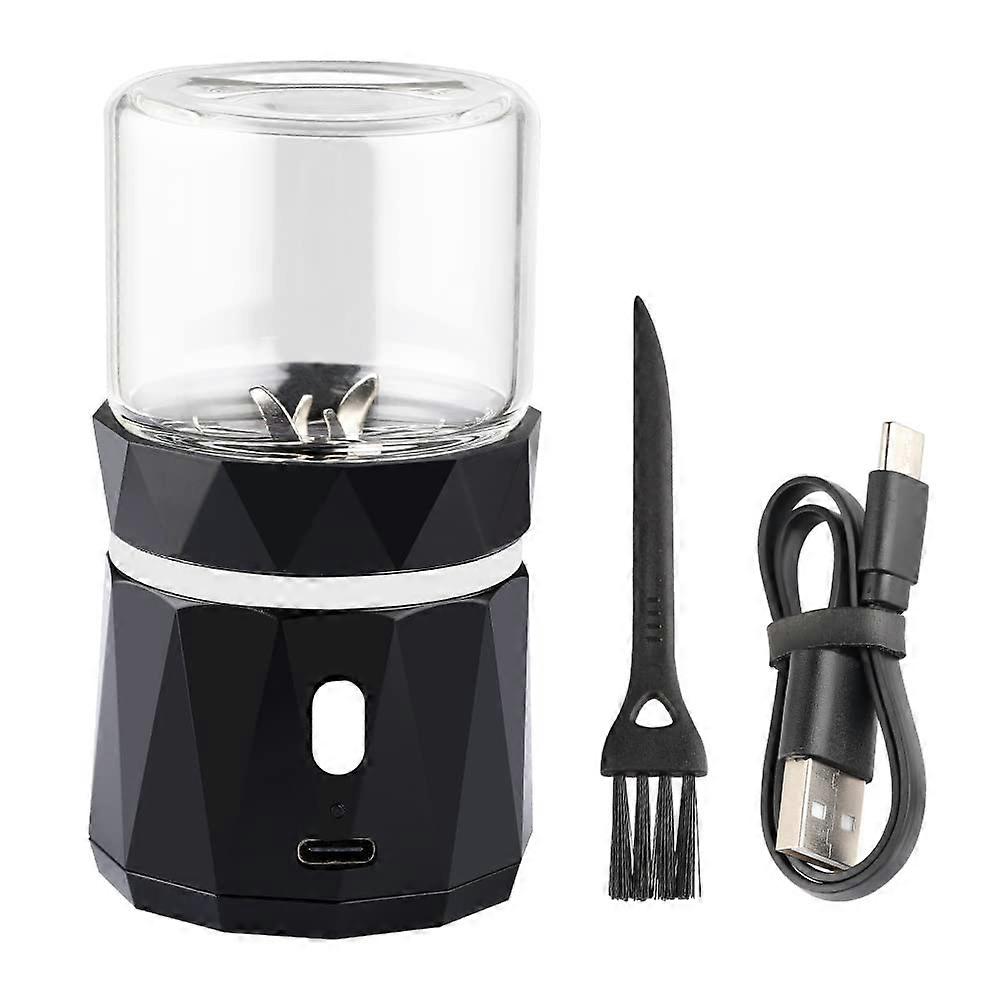 Mini Electric Herb Grinder 2in x 3.5in, Portable Spice Crusher with 50ml Glass Jar, Rechargeable Automatic Grinder