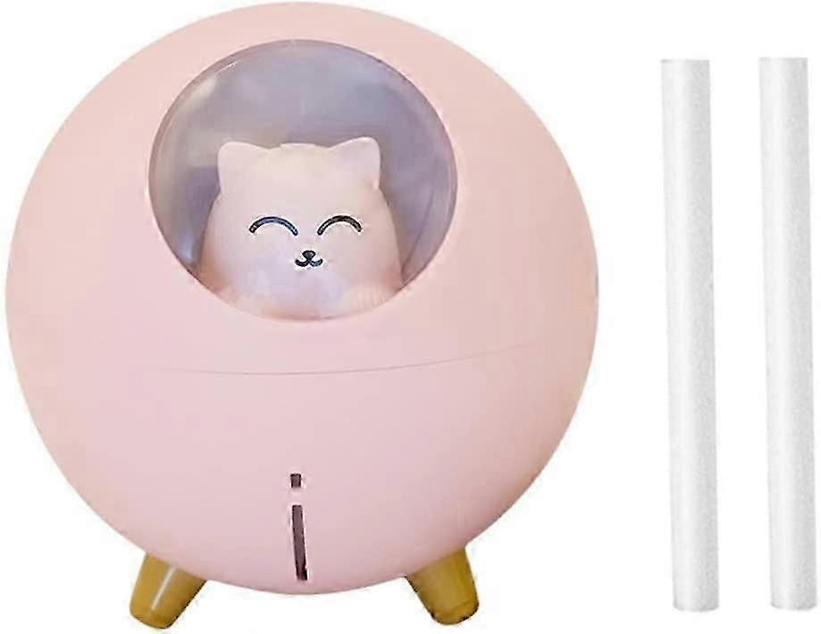 Mini USB Diffuser Humidifier Diffuser Moisturizing Humidifying Cup with Pink LED, Home Humidifier